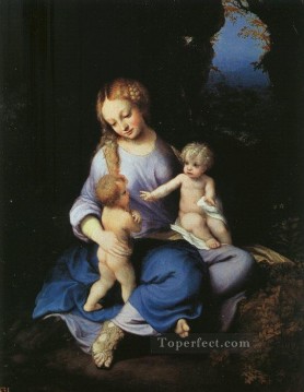 Antonio da Correggio Painting - Madonna And Child With The Young Saint John Renaissance Mannerism Antonio da Correggio